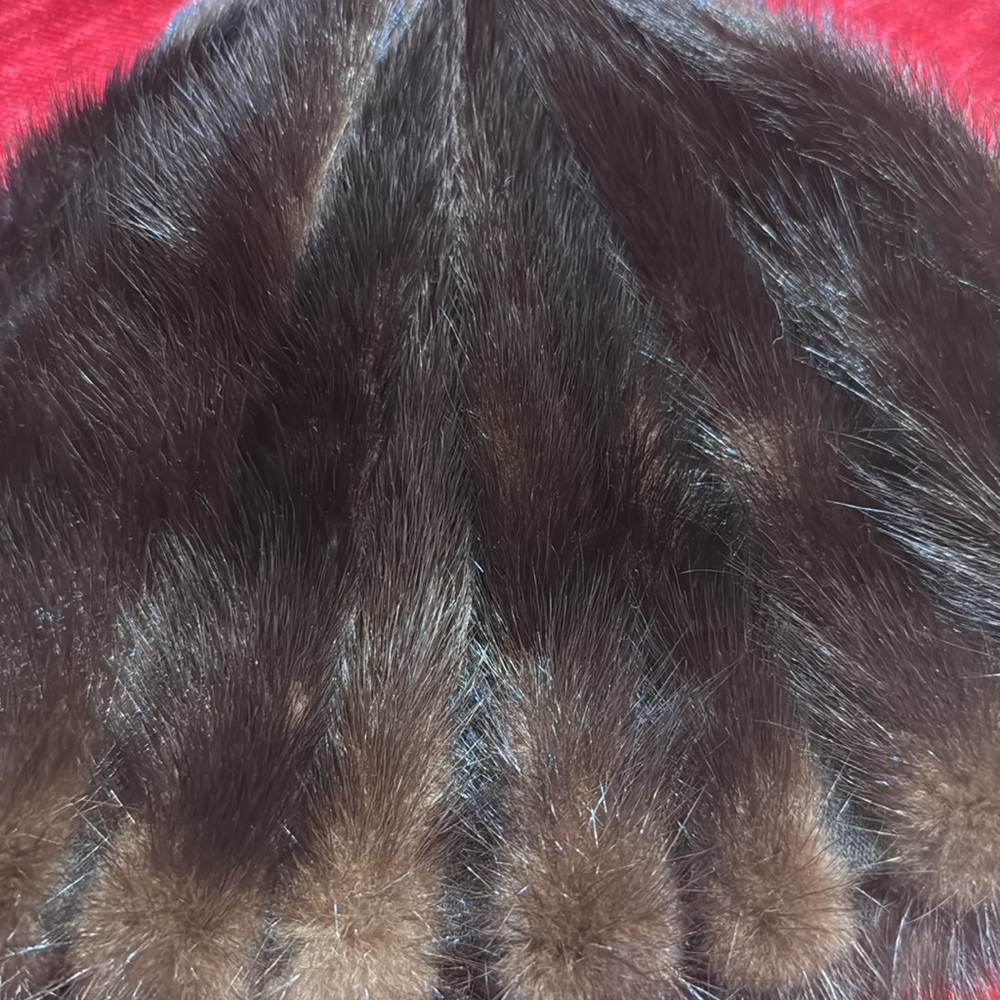 Women's Vintage Mahogany Ranch Mink Tail Hat - Picture 4 of 6